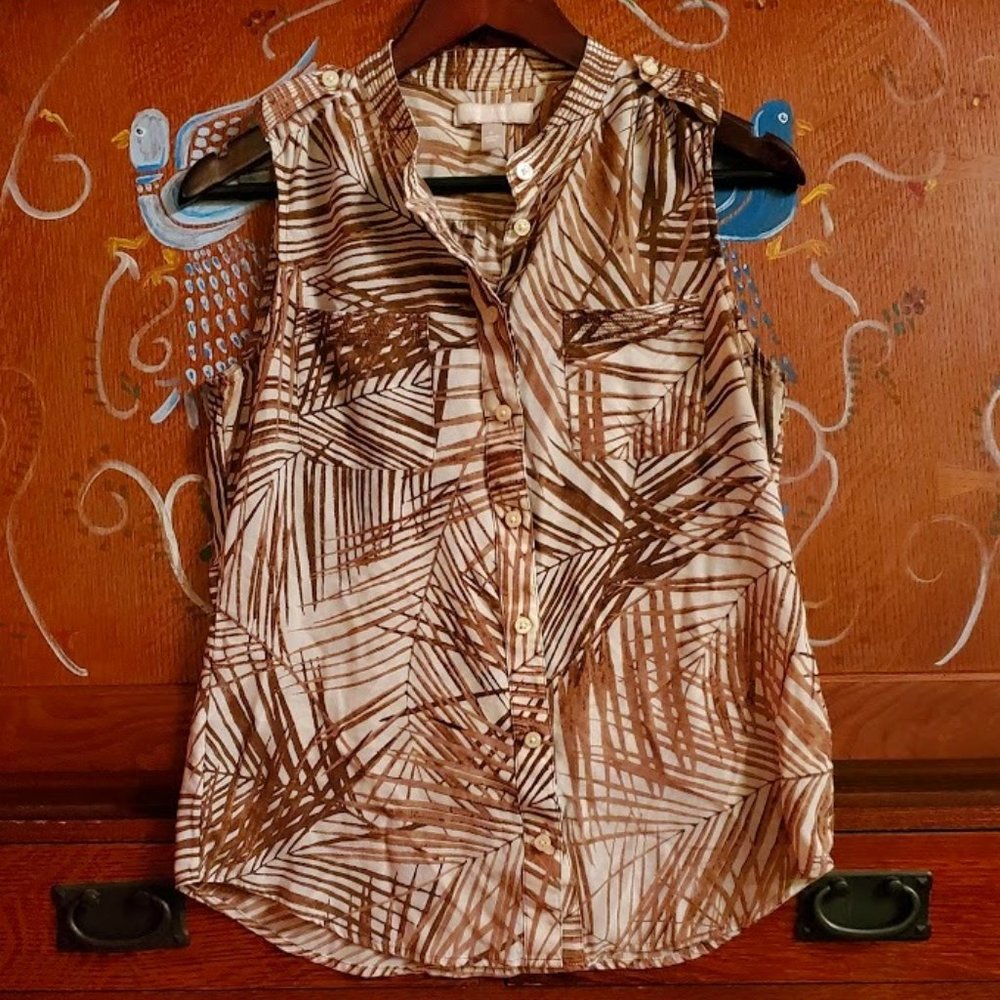 Banana Republic silk blouse with epaulettes